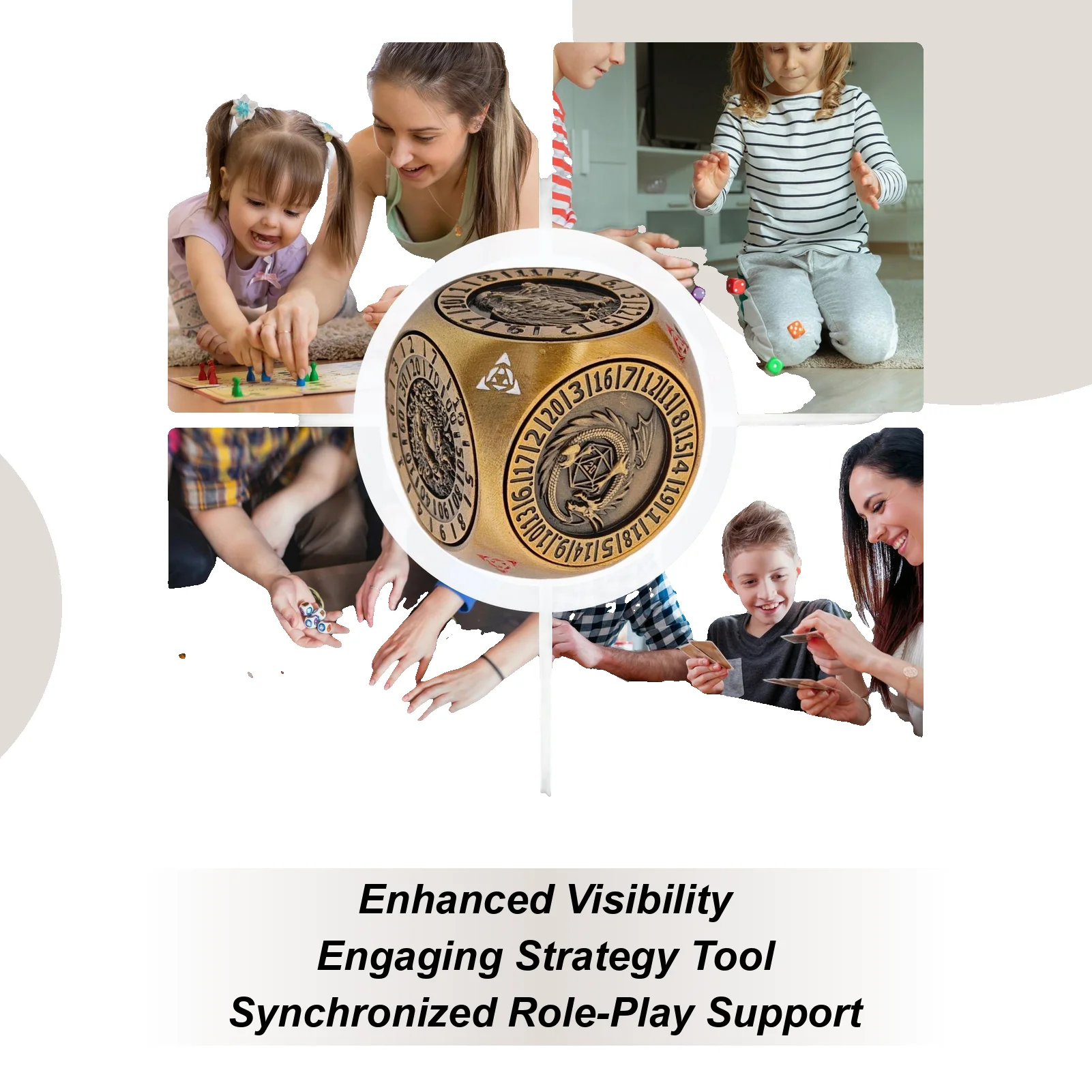 

Role Playing Game Dice Polyhedral Metal Pocket Spinner Dice Set With Magnetic Box Multi-functional Gathering Accessories For