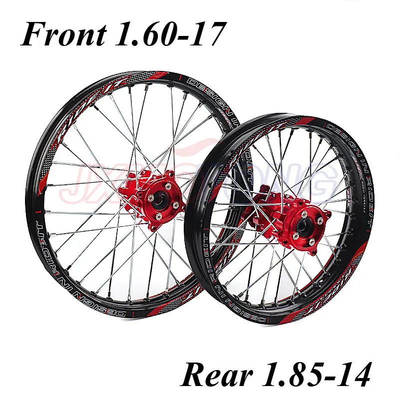 

Front 1.60-17" Rear 1.85-14" Alloy Wheel Rim with CNC Hub For KAYO HR-160 TY150CC Dirt Bike Pit bike 14/17 inch wheel