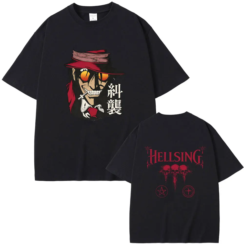 

Hot Sale Anime Hellsing Abraham Van Helsing Vampire Alucard Merch T-shirt Men Women Manga Oversized Streetwear Male Vintage Tees
