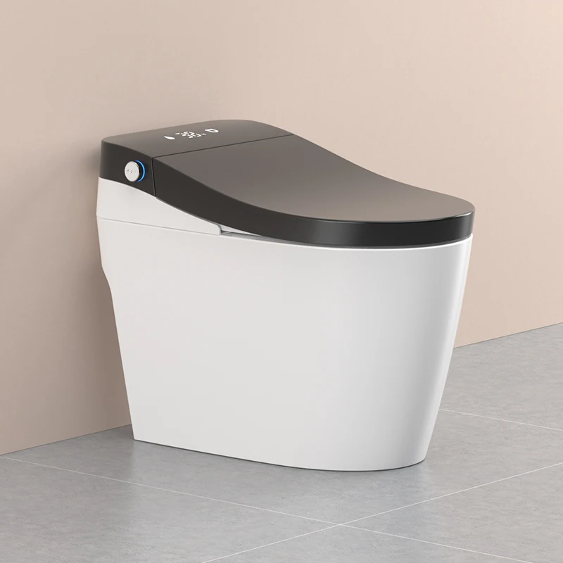 

BTO High End 110v/200v S-trap Modern Smart One Piece Inodoro Inteligente Matte Black Toilet Wc Bowl with Feet Sensor Flushing