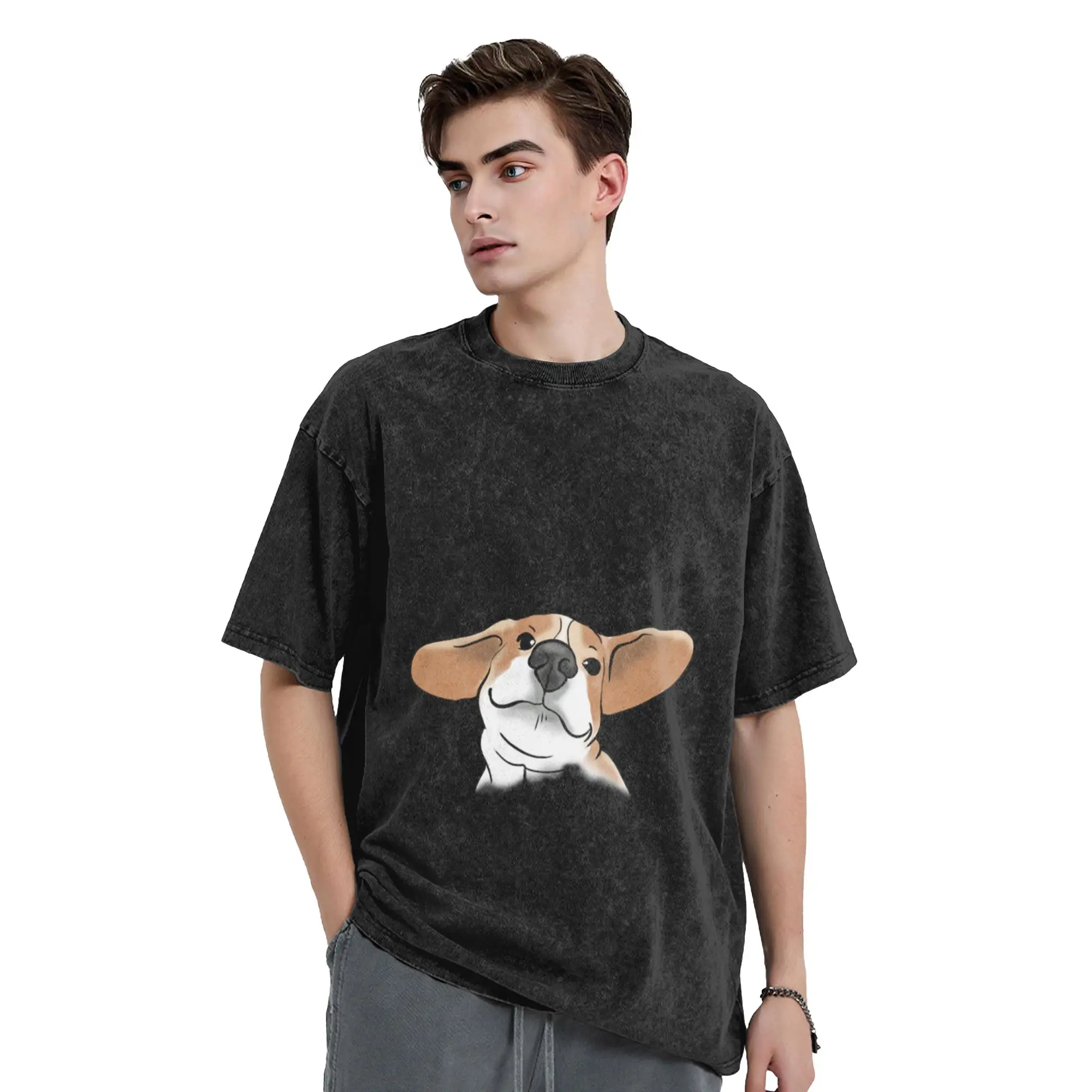 Funny Beagle Unique Stylish A T-Shirt Oversized Short Sleeve Men's Women's Cotton Tees Tops