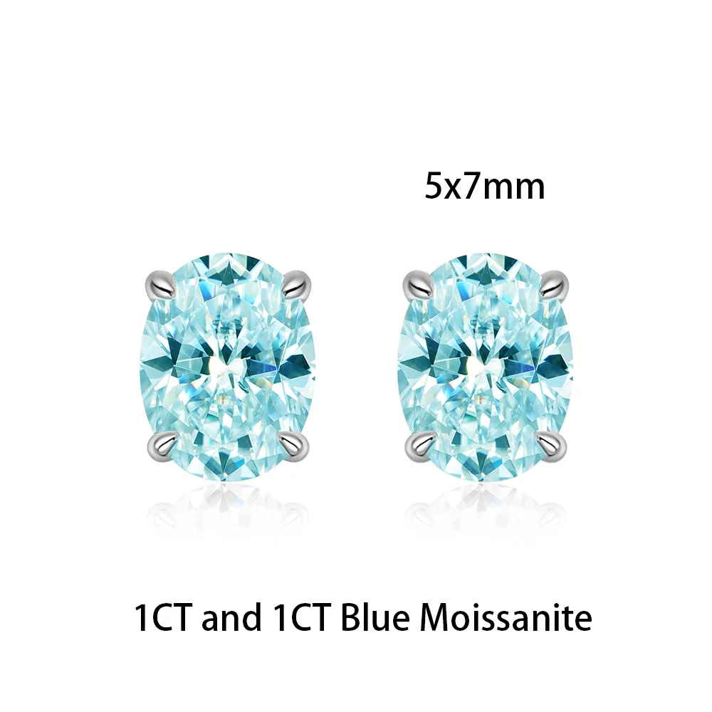 OEVAS 1ct-4ct ovale Moissanit-Hochzeitsohrringe für Damen, S925 versilbert, 18 Karat Gold, können den Diamanttest bestehen, Party-Ohrringe, Geschenk – Detail 9