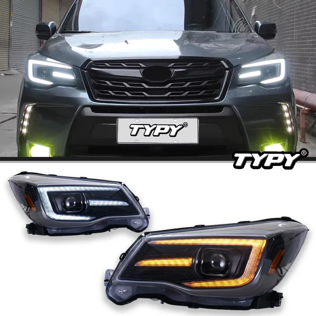 

TYPY Car Lights For Subaru Forester Headlight 2013-2018 LED Projetor head Lamp Daytime Running Light Automotive Accessories