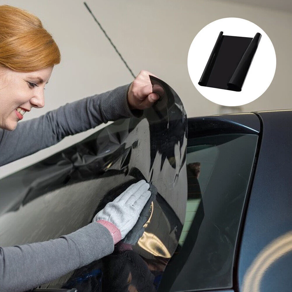 Window Tinting Film Privacy Car Window Tint Film UV Protection Dark Black Car Window Film 75cm*6m Car Roof Film Auto Accessories