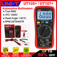 UNI-T UT105+ UT107+ Plus Automotive Multimeter with Tachometer Engine Speed RPM VFC Tester Professional Digital Car Multi Meter
