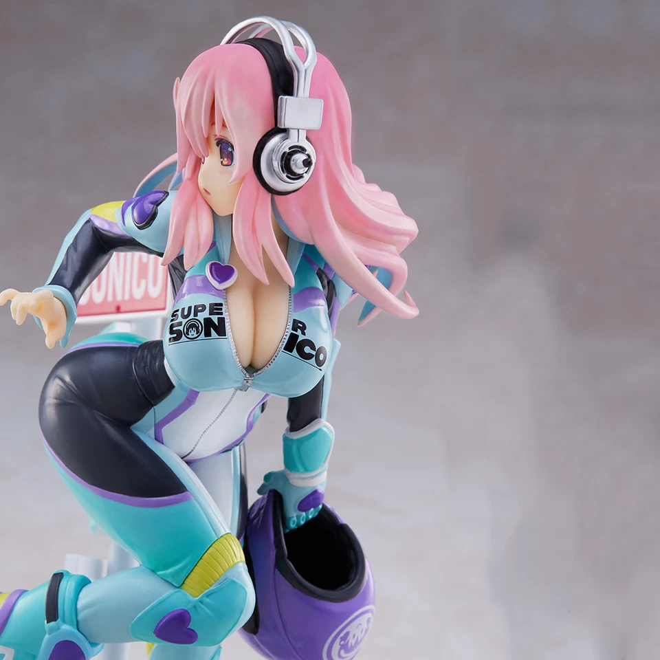 Original Genuine 19cm Super Sonico Anime Action Collectible Model Doll Toys For Christmas Gifts Drop Shipping