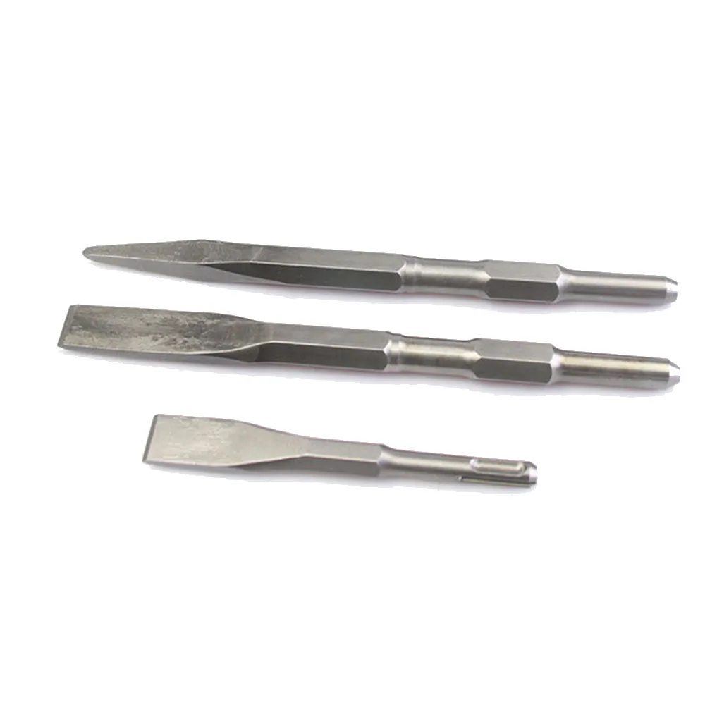 Electric Hammer Impact Drill Round/Hexagonal Chisel Electric Hammer Chisel Extended Slotting Pick Sharp Chisel/Flat Chisel