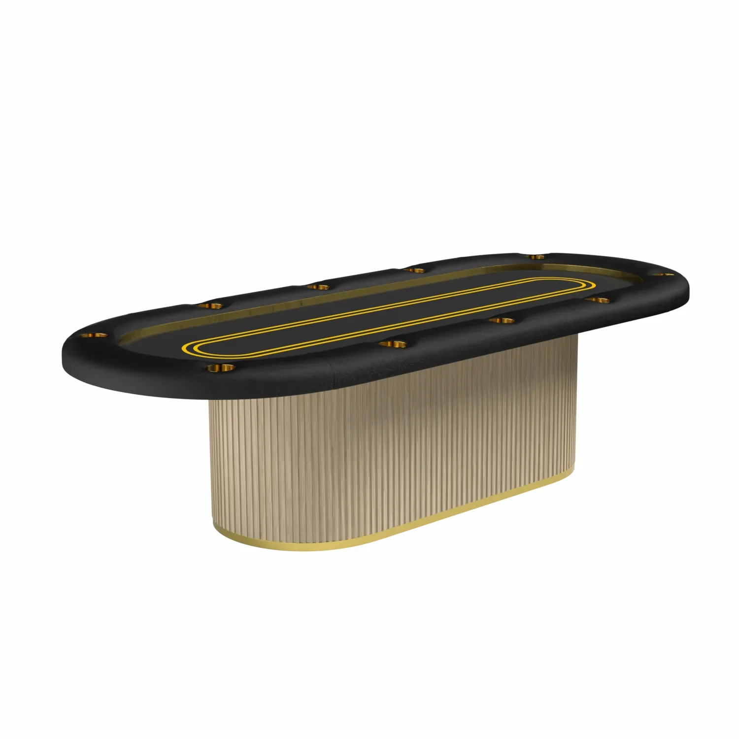 New Modern Luxury Oval Professional Poker Table Wooden Casino Blackjack Table with Felt Surface 10 Seaters 8 Players