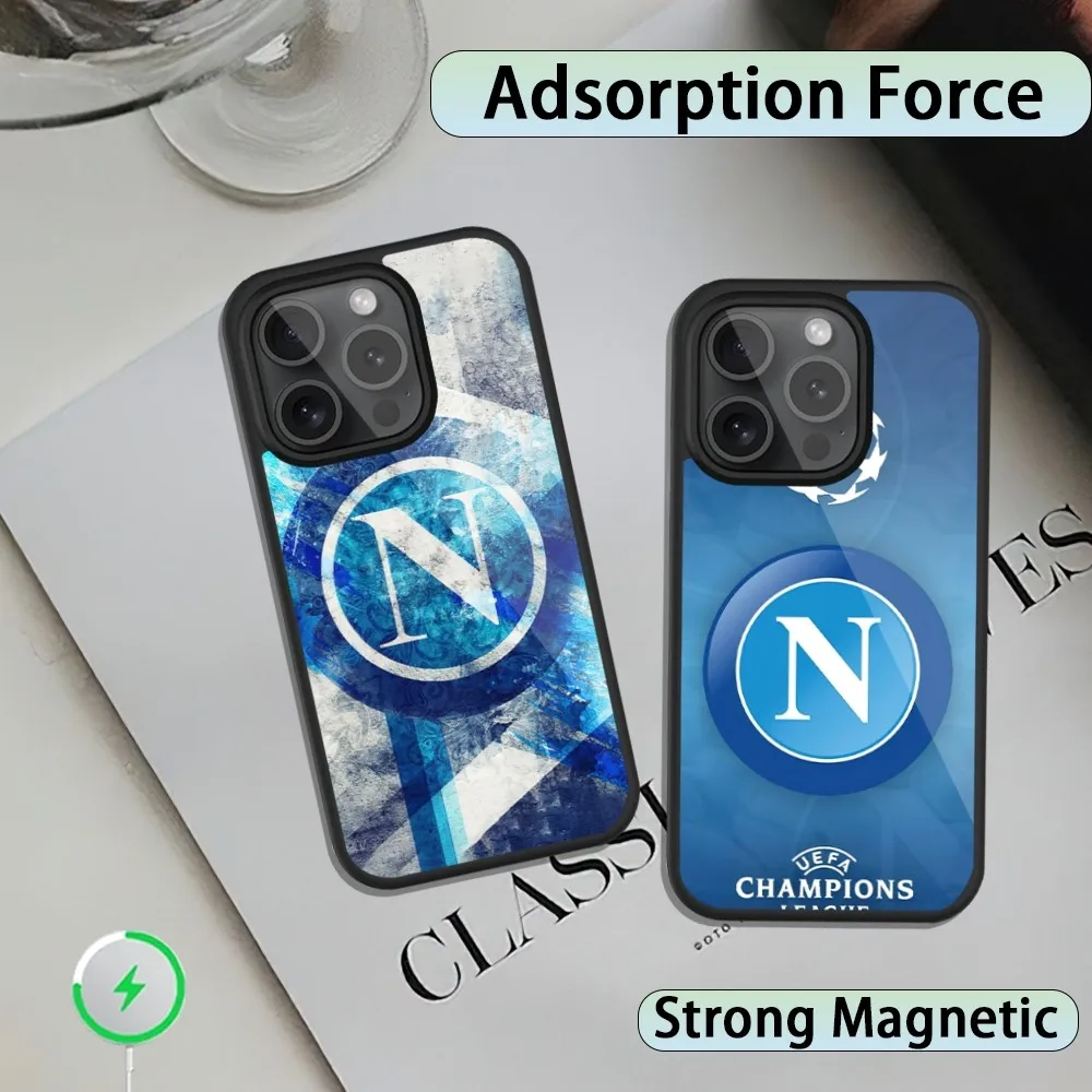 Club S-Sportiva N-Napoli Phone Case For Magnetic Inductive Charging iPhone 12 13 14 15 11 Plus Max Pro Mini Shell