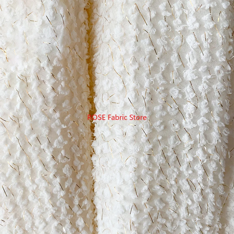 

1-метровая жаккардовая шифоновая ткань с золотой нитью, легкая дышащая ткань для классической рубашки на весну и лето