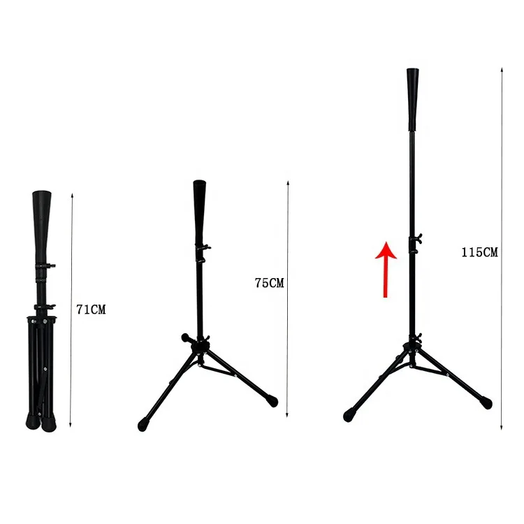 Adjustable Height Baseball Softball Hitting Tee Training Stand Portable Batting T Holder