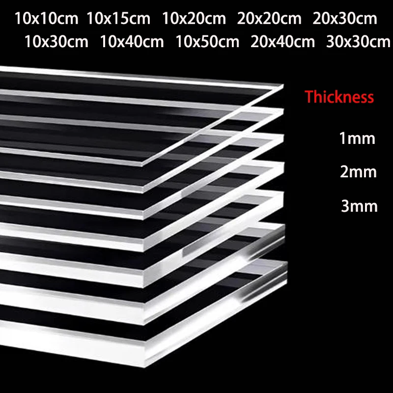 

1/3/5Pcs 1/2/3mm Thick Transparent Clear Acrylic Board Perspex Glass Plate for DIY Building Model Craft Picture Frame Processing