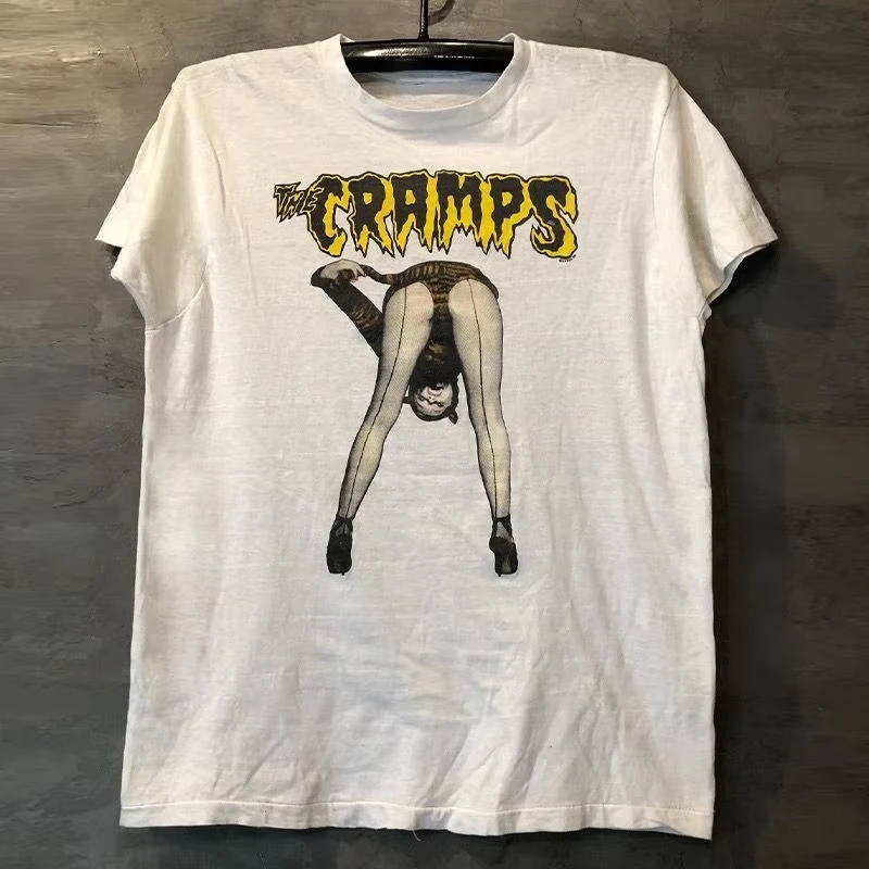 

The Cramps Underground Psychedelic Band Готический винтажный уличный летний хлопок с короткими рукавами для мужчин и женщин больших размеров