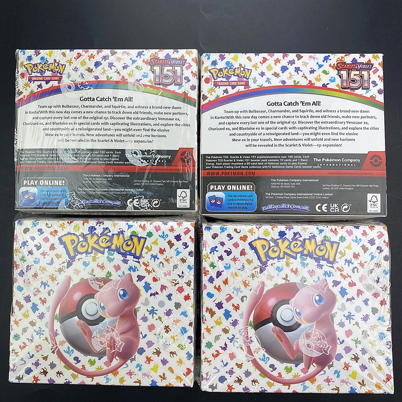 Versão em Inglês Pokemon TCG Coleção Booster Caixa, Cartas Negociações, Escarlate & Violeta 151, 151, 36 Pacote, 360Pcs