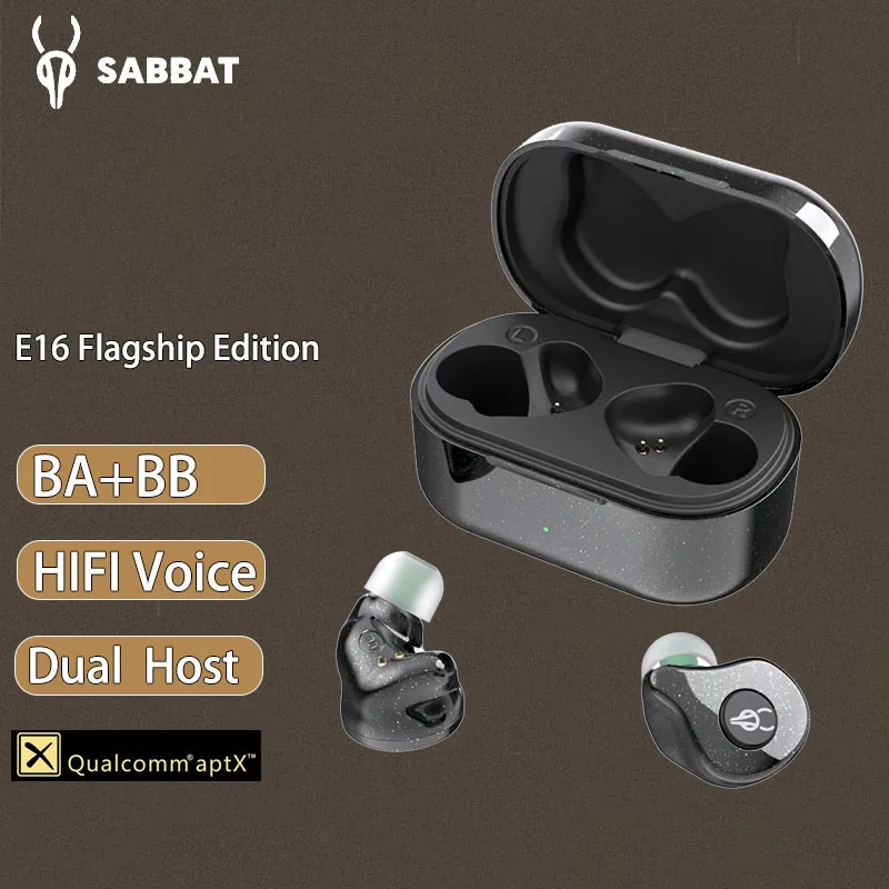 

Sabbat E16 Wireless Bluetooth Headset TWS Sport Headphone In Ear APTX Earphones Hands Free Super Bass Noise Cancelling Earbuds