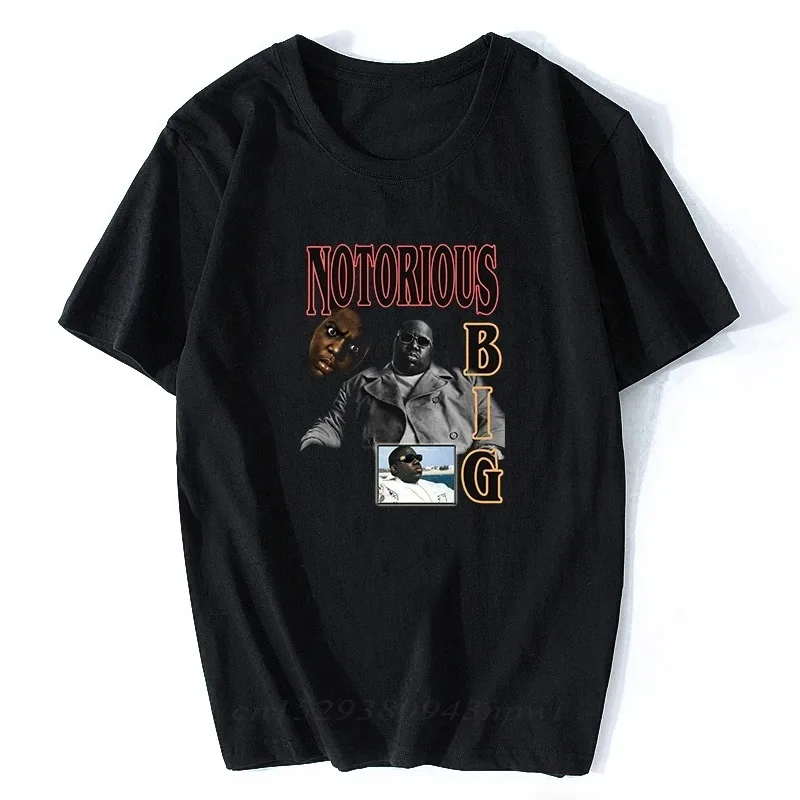 Notorious Big t Shirt Men Short Sleeve Biggie Smalls Tshirt Hiphop Rock Biggie Smalls T-Shirt Male music fans T-Shirts cool tops