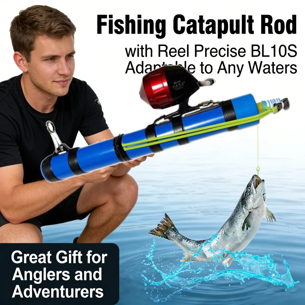 

Рыболовная катапульта с катушкой. Точная компактная многоразовая пусковая установка для приманок. Идеальный подарок для рыболовных ловли окуня/турика и искателей приключений. Рыболовный инструмент.
