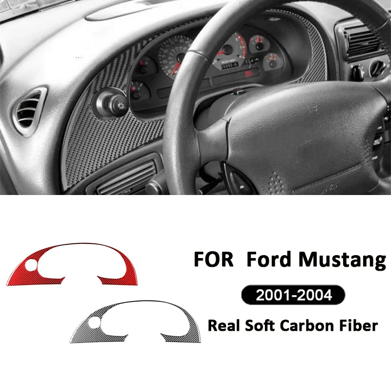 

For Ford Mustang 2001-2004 Carbon Fiber Car Dashboard Instrument Panel Frame Trim Strip Decoration Sticker Interior Accessories