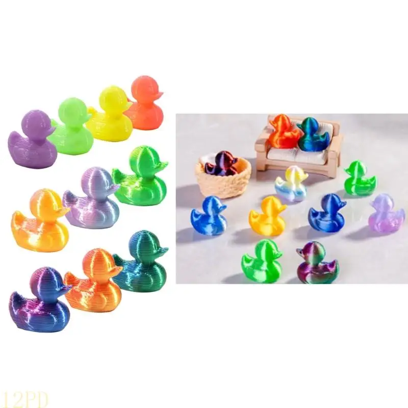 12PD Duck Figurine Print Design Decorative Accent For Office Desk Or Indoor Garden