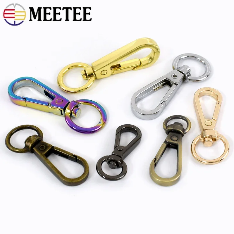 10/20Pcs 8/10/13mm Metal Carabiner Dog Collar Lobster Clamp Buckle Bag Strap Swivel Trigger Clips Snap Hook Leather Accessories