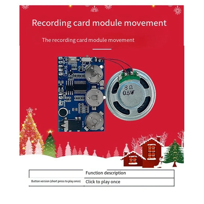 Modulo musicale Scheda registratore musicale Chip Modulo musicale programmabile 17 minuti Suono Audio vocale per biglietto d'auguri Regalo fatto da sé