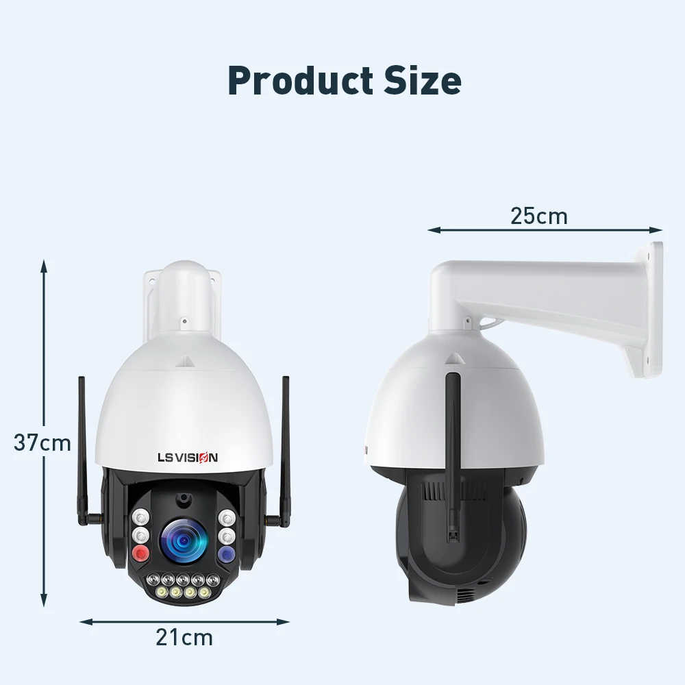 LS VISION 8MP 66X Zoom 360° Outdoor IP66 Waterproof Heat Resistant H.265 4G/WIFI Security Supervisory WIFI PTZ Camera