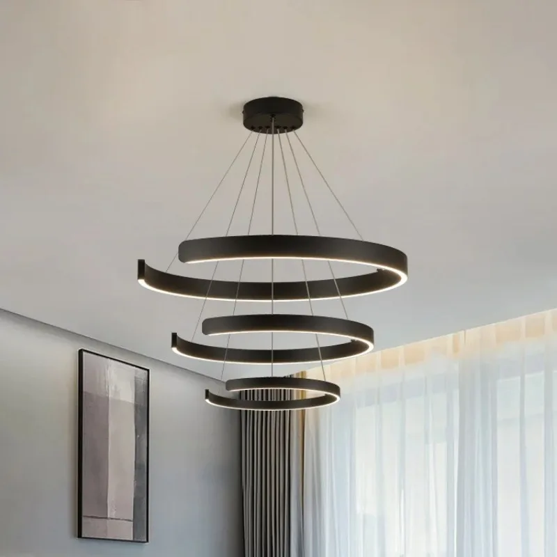 Modern Minimalist Round Ring Ceiling Pendant Lights LED Restaurant Bedroom Living Room Nordic Home