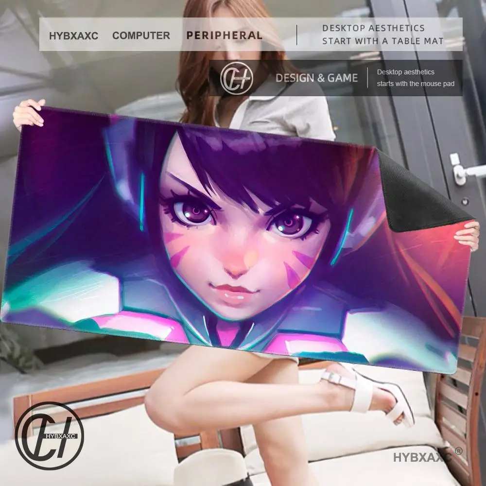 لوحة ماوس Overwatch Dva Mousepad ممتدة للوحة مفاتيح الألعاب مقاس كبير 90 × 40 سم XXL لوحة ماوس ألعاب