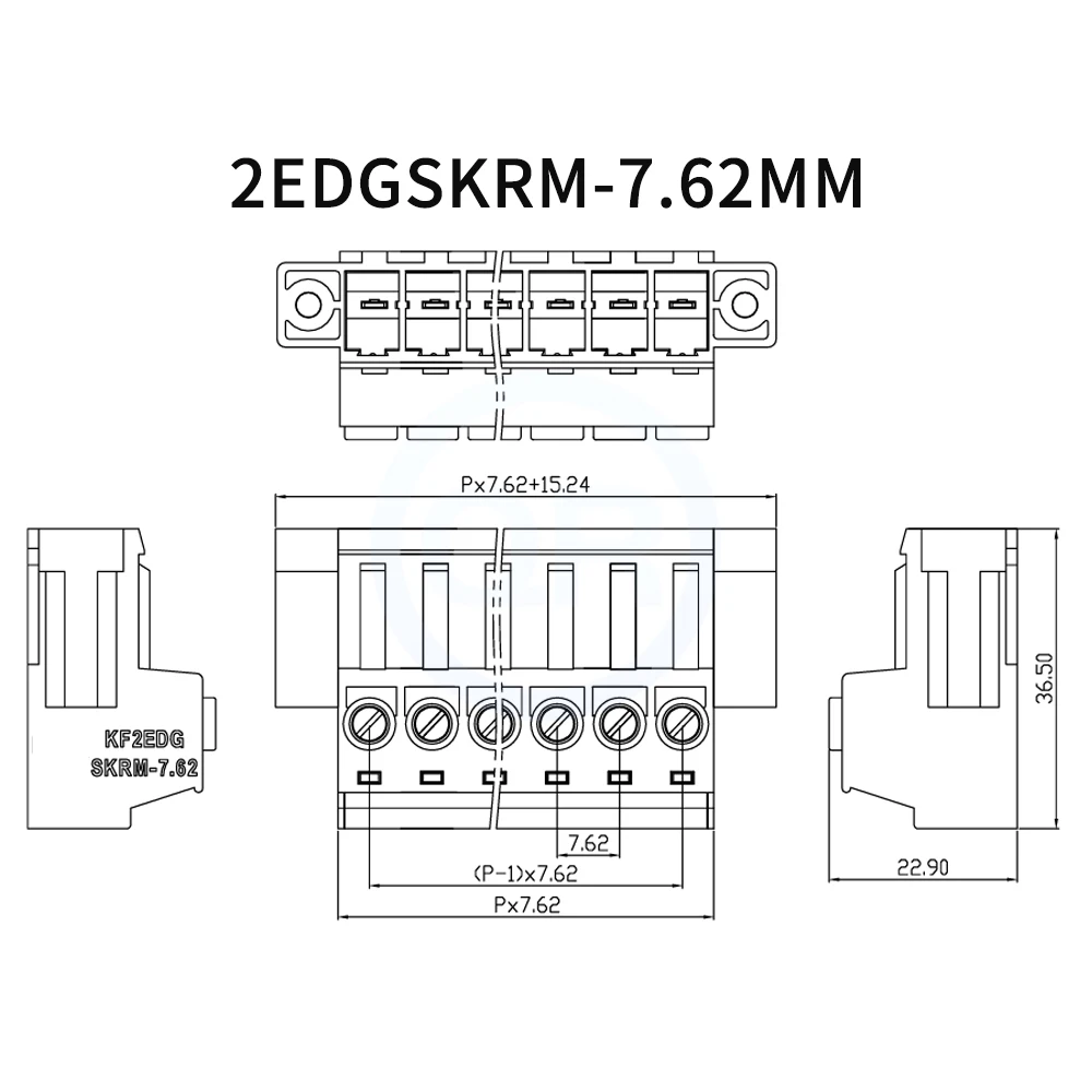(5 قطعة) KF 2EDGSKRM 7.62 مللي متر تيار عالي مع العروات أطراف توصيل بعقب بدون لحام 15EDGSKRM-7.62 زوج سريع 2 ~ 12Pin