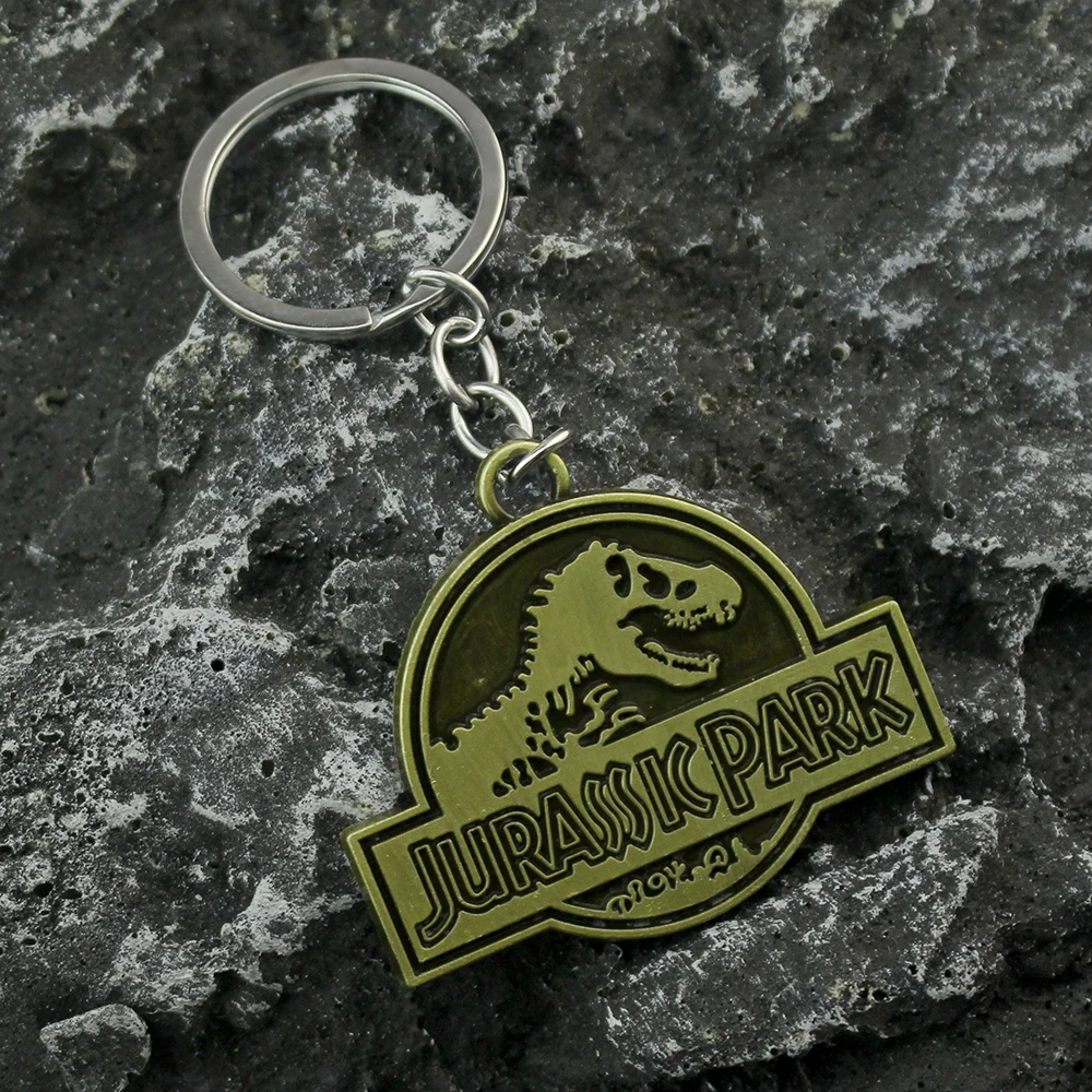 Jurassic Park Dinosaur Key Chain Jurassic World Pendant Metal Keyrings Holde For Women Men Chaveiro