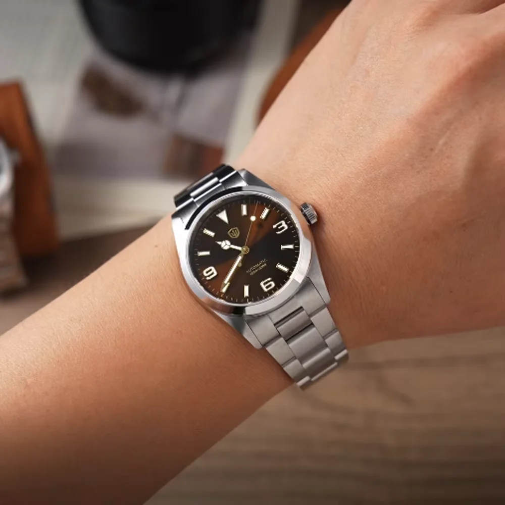 Watchdives wd6610 relógio de luxo miyota 9015 movimento relógio mecânico aço inoxidável 100m à prova dwaterproof água relógio de pulso safira