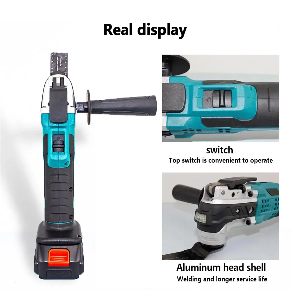 Outil multifonction oscillant électrique, scie, tondeuse, pelle de coupe, machine de découpe, outil de travail du bois pour Makita, batterie 18V