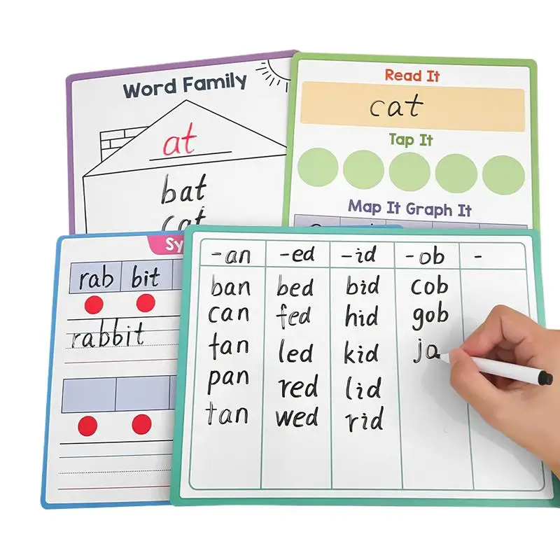 Erasable Phonics Learning White Board Kid's English Phonics Writing Pad Learning Tool With Rich Content For Preschool Home