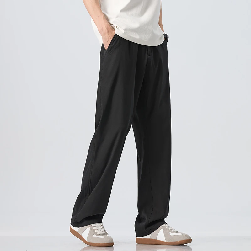 Lyocell Ultra-dünne Eisseiden-Hose für Herren, Sommer, locker geschnitten, kühl, atmungsaktiv, Alltag, Sport, Freizeit, modisch, koreanischer Stil – Detail 11