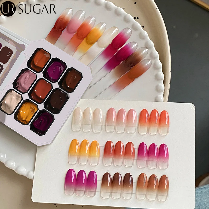 

UR SUGAR 4 в 1, гель-лак для ногтей с цветущим переводом, дизайн UV LED Soak Off, гель-лак, градиентная гель-лак, палитра геля