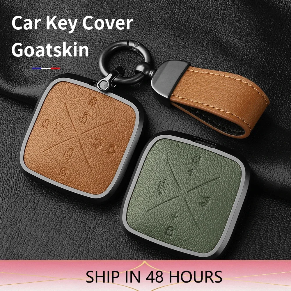 High Quality Key Fob Cover for Zeekr X 001 009 2022-2023 Button Aluminum Alloy Goatskin Case Protect