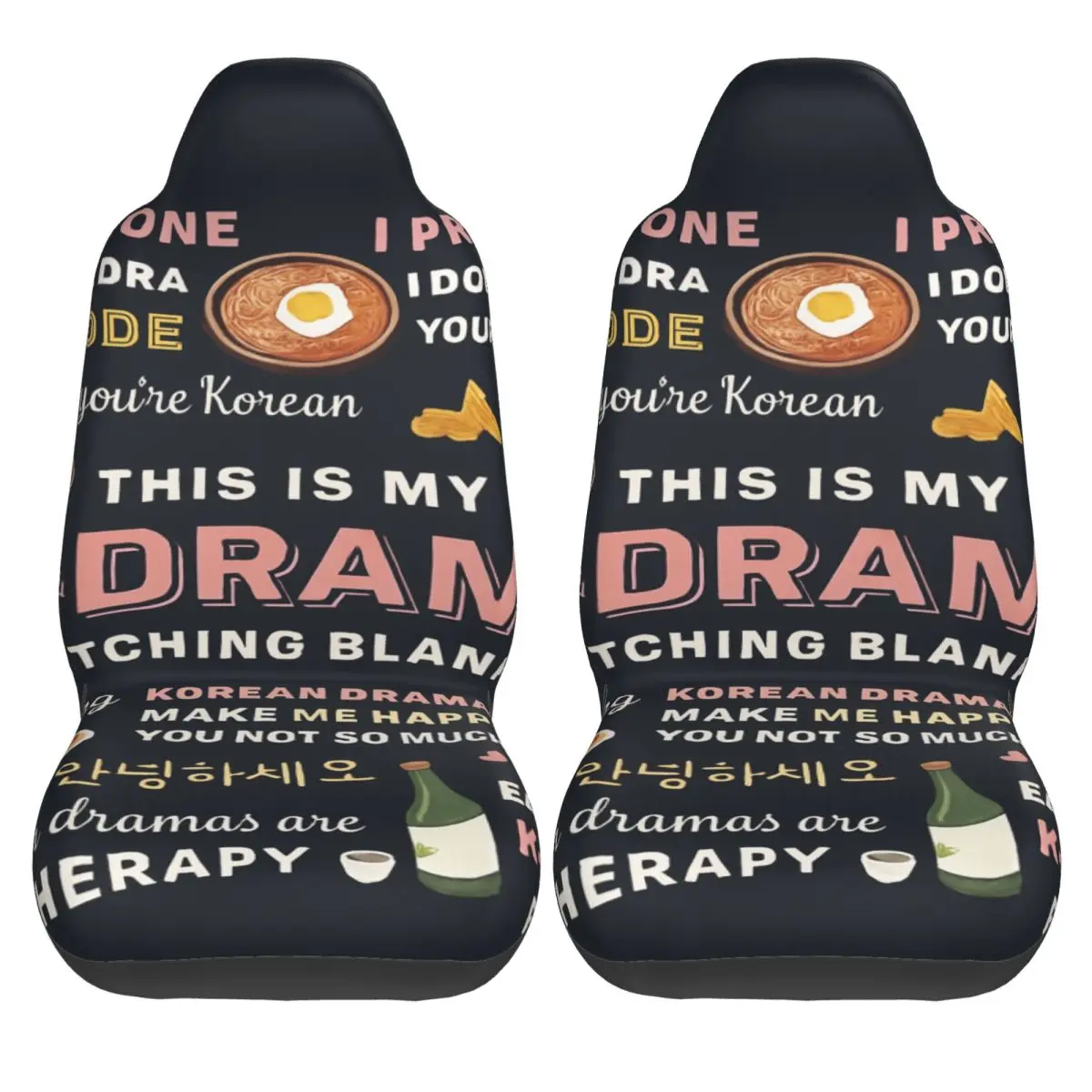 

K-Drama K Pop Корейские чехлы на автомобильные сиденья для грузовиков Полиэстеровые автомобильные чехлы на сиденья Удобные 2 шт. Высококачественный чехол