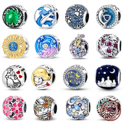 Hot Sale 100% 925 Sterling Silver Round Tree of Life Charm Beads Fit 925 Original Bracelet DIY Jewelry Making Women Gift