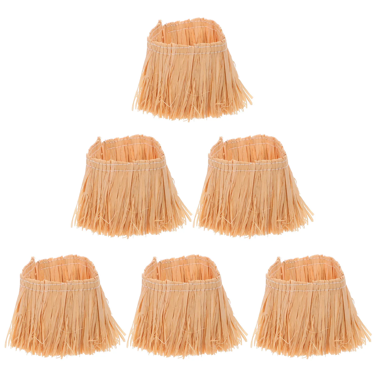 

6Pcs Artificial Thatch Roofing Natural Straw Roll for Miniature DIY Thatched Roof Fairy Garden Decorative Hay Material