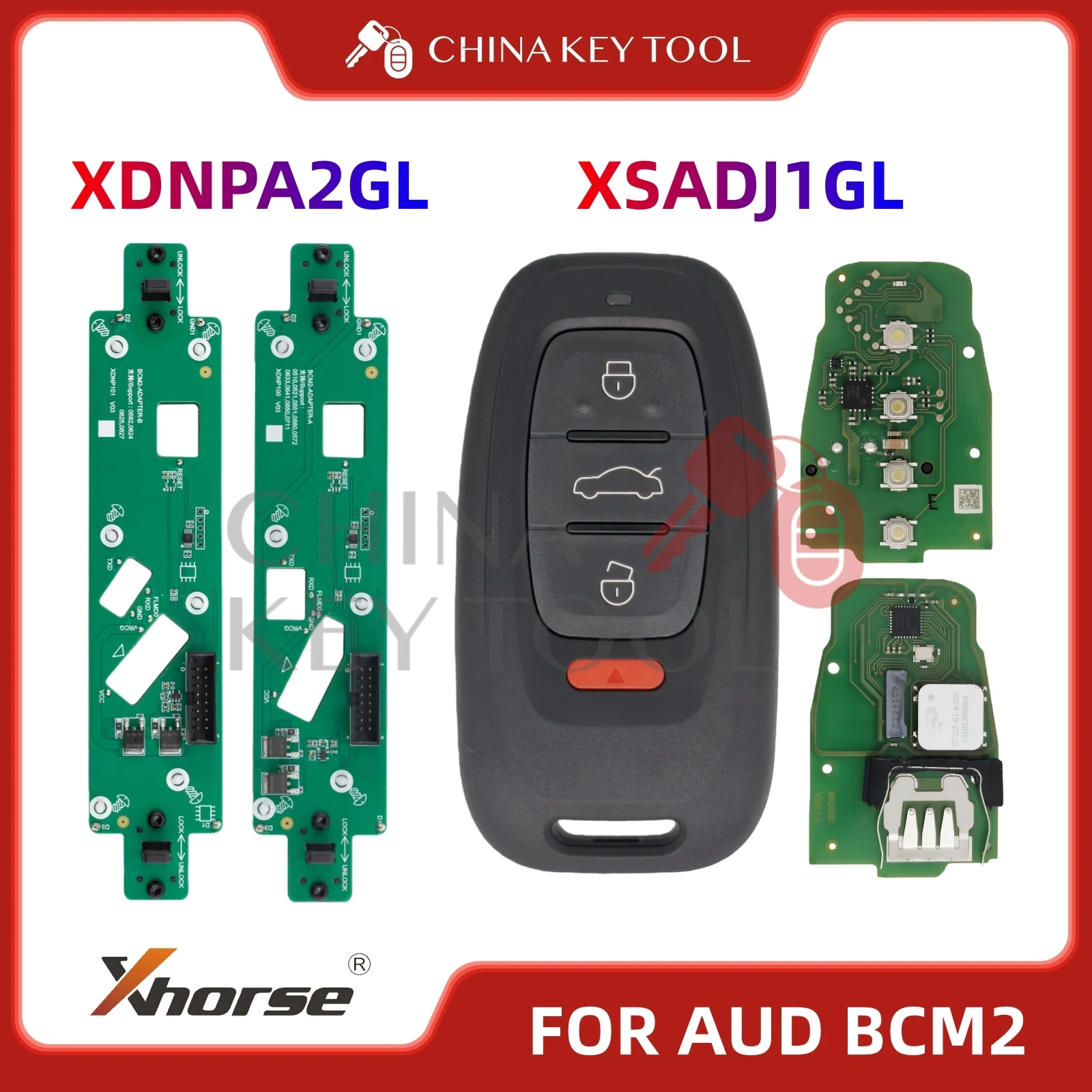 

Xhorse XDNPA2GL VVDI BCM2 Adapter V2 XSADJ1GL BCM2 Smart Key 315 433 868MHz for Audi BCM2 2013-2019 754J