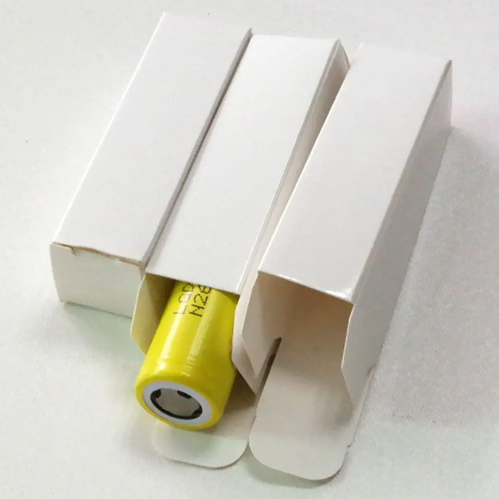 10Pcs/ White Paper Battery Package Box for single 18650 battery Best Quality