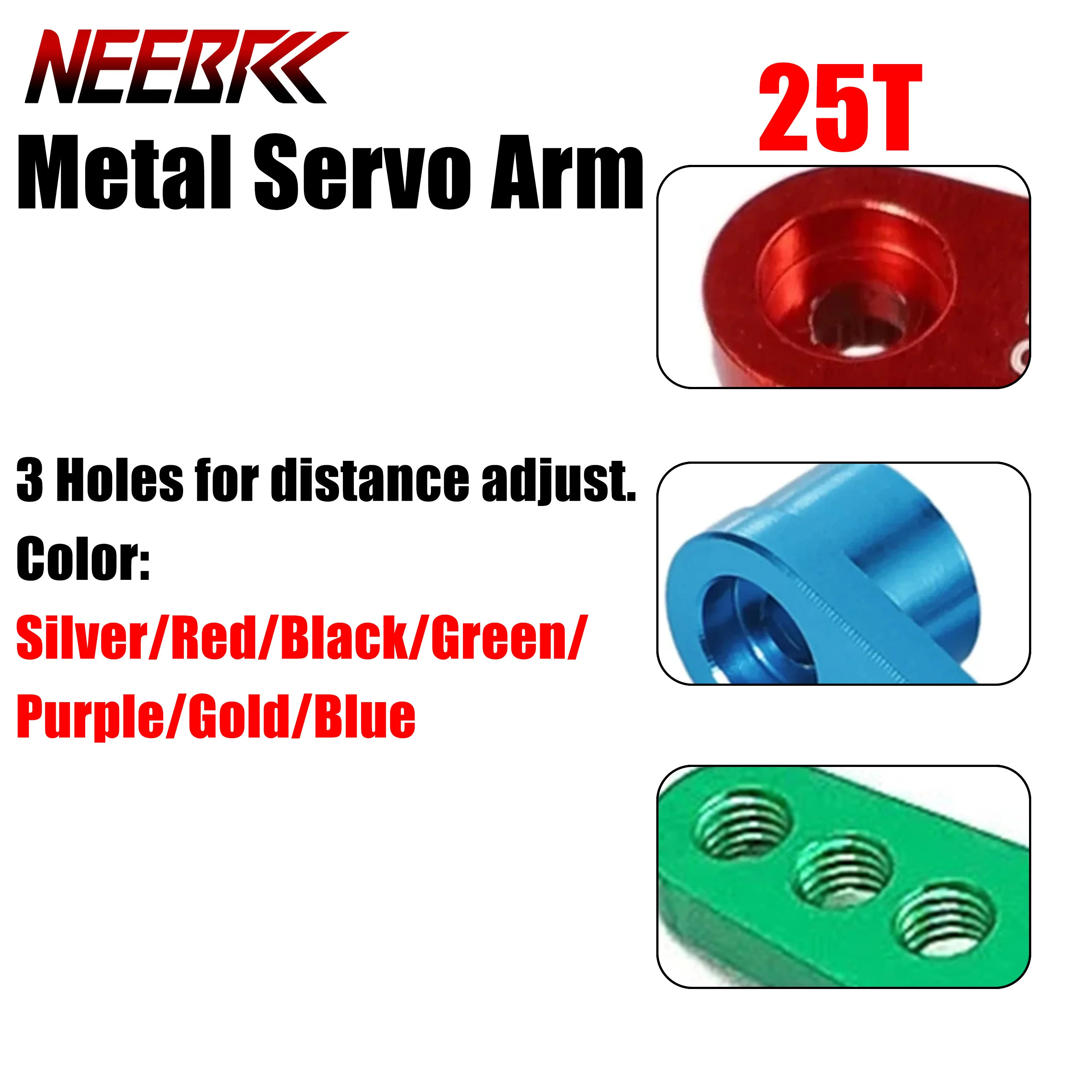 DSPOWER 25T Metal Servo Arm Horn 28.5mm Aluminum for JX SPT Futaba Savox HL Wltoys HSP Robot DIY Car Upgraded Toy Accessories