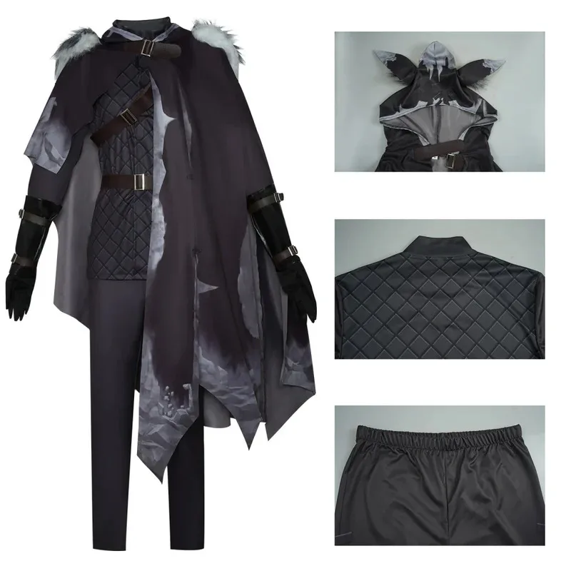 لعبة ليلة ووتش تأثيري أنيمي Ithaqua زي شعر مستعار مقنعين عباءة الرأس موحدة رجل هالوين كرنفال البدلة