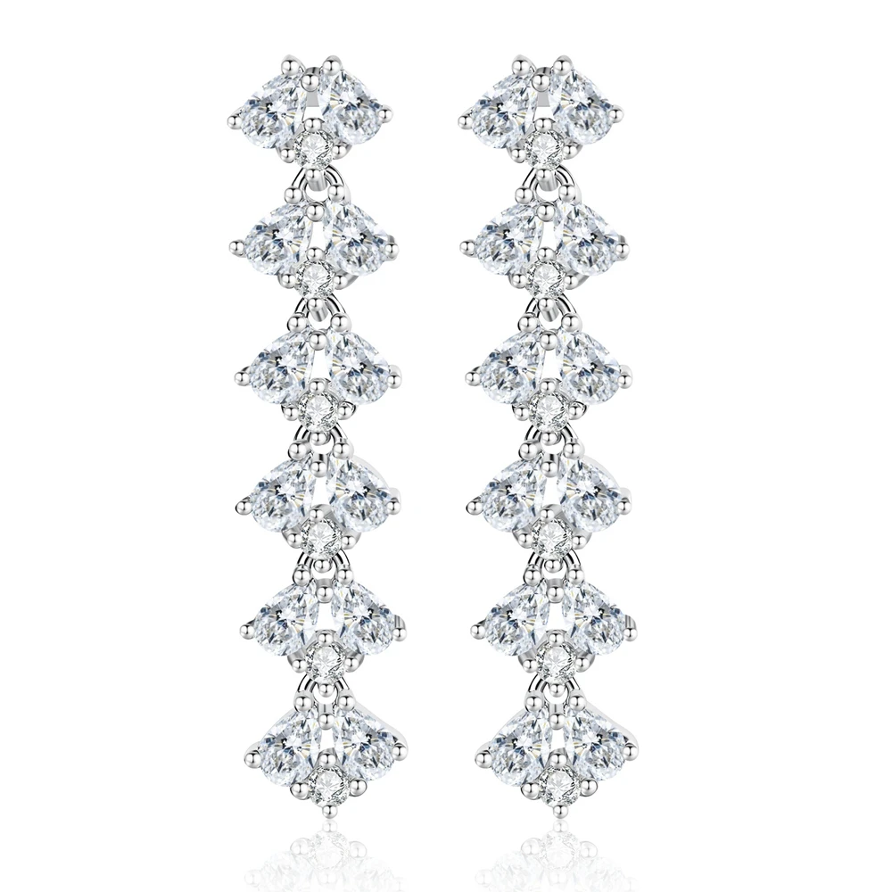 S925 Sterling Silver Tassel Ear Studs D color VVS1 Moissanite Earrings for Woman Birthday Party Jewelry Gift