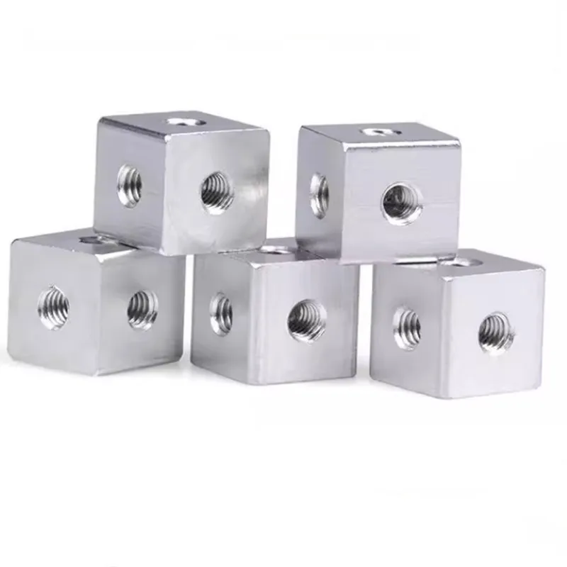 10PCS M3 M4  colourful Square Fixed Block Square Corner Nut Six-Sided Thread Plate Link Block  Fixing Acrylic Box