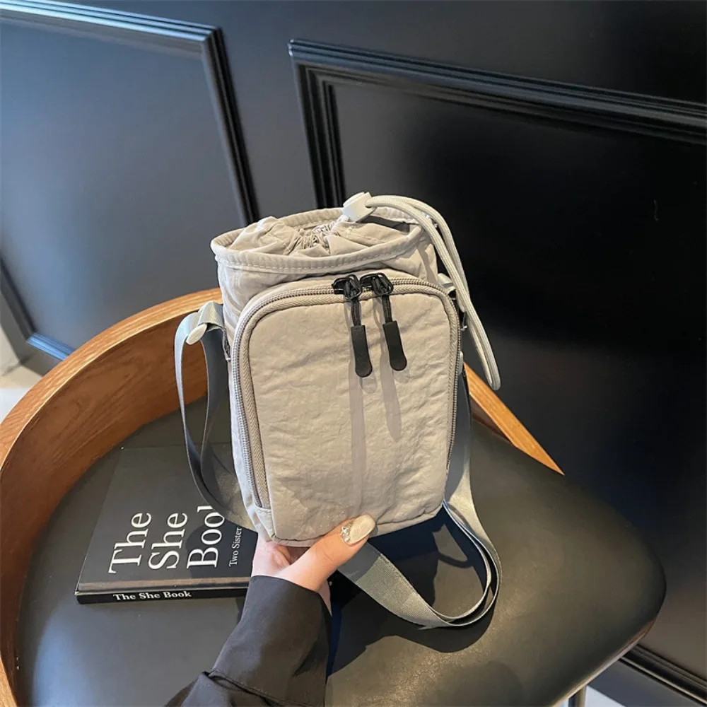 

Модный корейский стиль, чехол для чашки воды, нейлоновый простой кошелек, повседневная однотонная сумка на плечо, женская