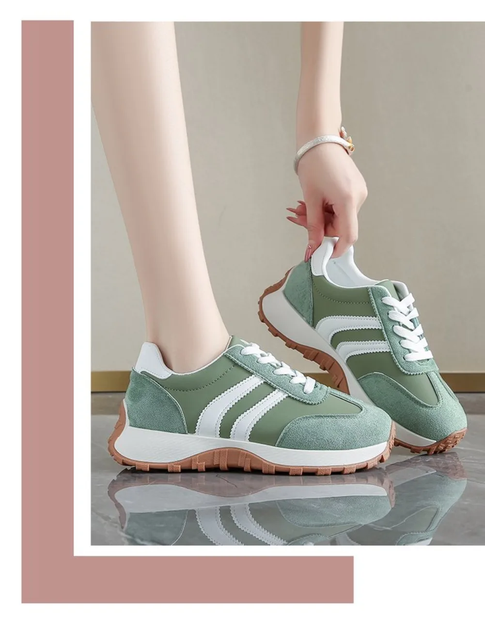Mehrfarbige Damen Retro Wildleder Schnür-Sneaker, Leichte Atmungsaktive Low-Top Laufschuhe, Rutschfeste Komfort-Freizeitschuhe – Detail 6