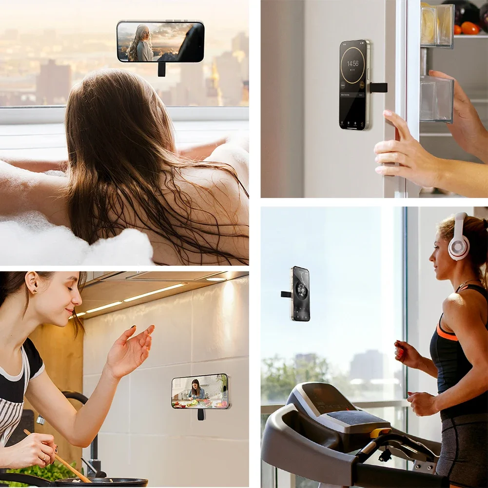 자석식 휴대폰 거치대 미끄럼 방지 실리콘 흡착판 핸즈프리 거울 샤워 휴대폰 거치대 아이폰 16 15용