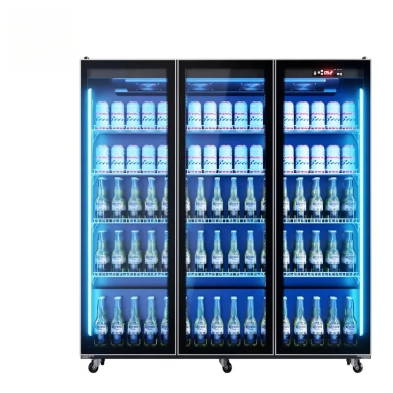 Commercial Refrigerator Led Refrigerated Beverage Display Fridge Lighting Stainless Steel Wine Fridge Showcase Customized