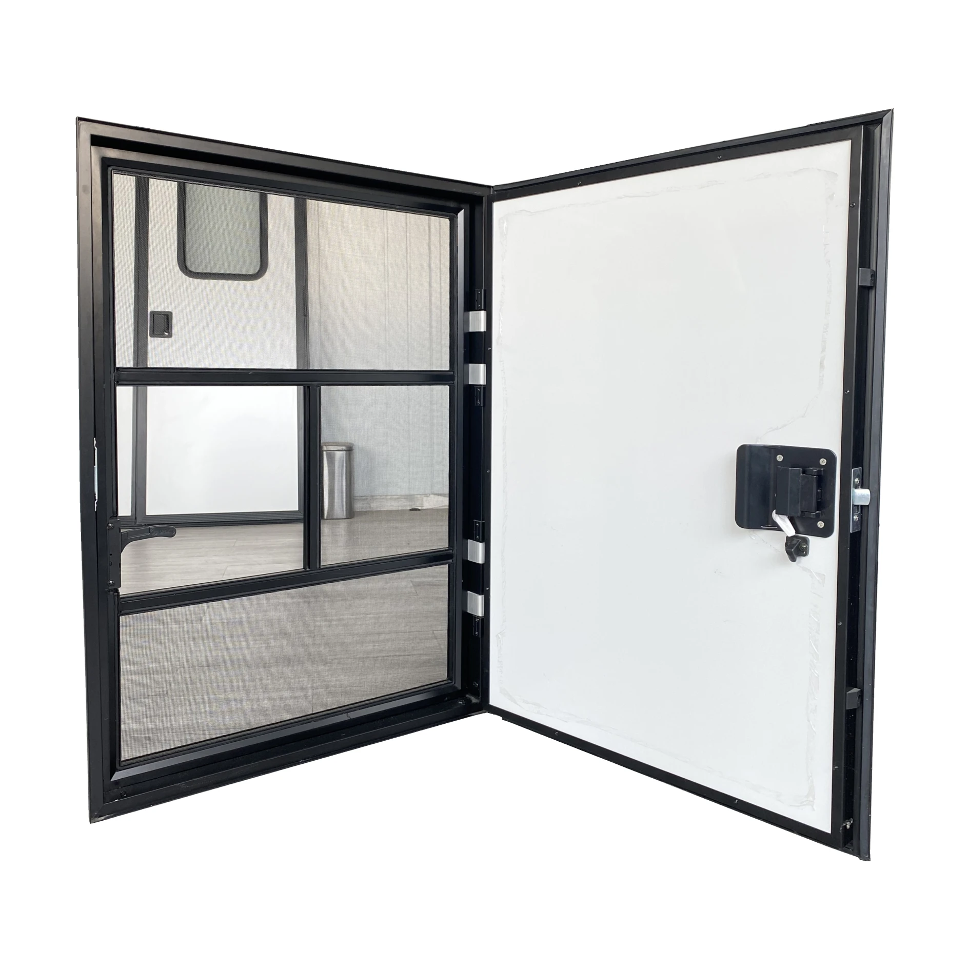 High Quality Square Corner Aluminum Alloy RV Entry Door with Lock for Motorhome Caravan Camper Van view 5